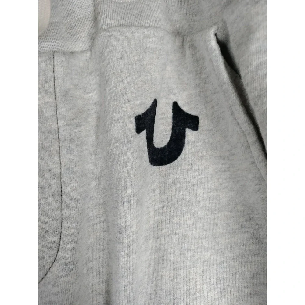 True Religion Men's Classic Logo Jogger Sweatpant Grey Heather Large L Y2K